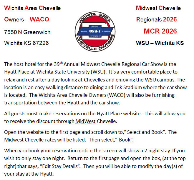 © Wichita Area Chevelle Owners
